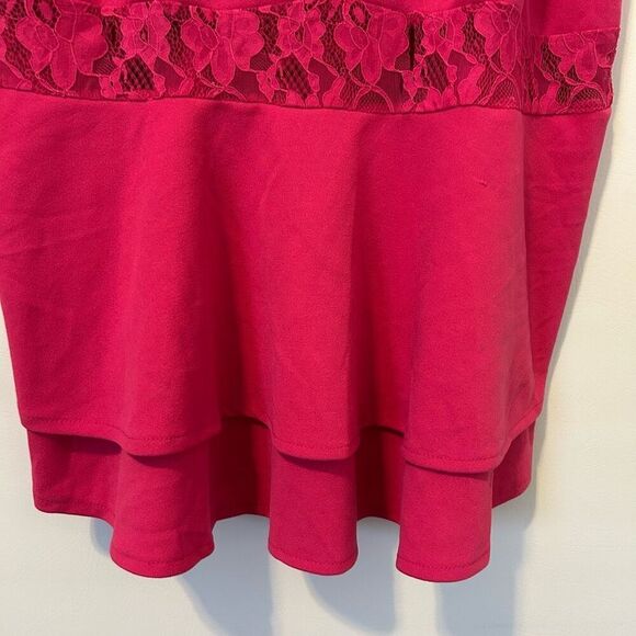 Rue 21 Womens 2X babydoll Camisole Top Lace Panel Layered V Neck Pink ruffle Y2K - Picture 4 of 13